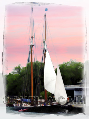 Digital painting of a tall ship