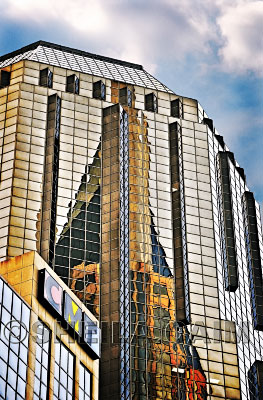 Reflections in the CMT building in Nashville, TN