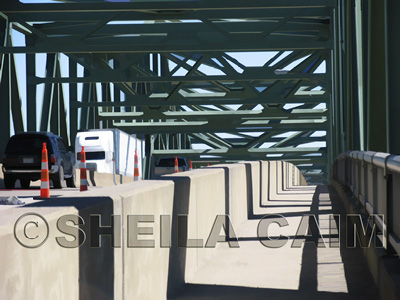Vehicles on bridge