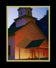 A digital watercolor of a country church in the evening thumbnail