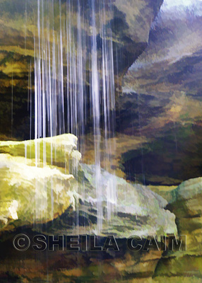 Waterfall over rocks