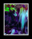 Fifth of a series of digital oil paintings of different views of a moody blue wooded waterfall landscape thumbnail