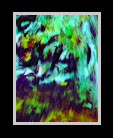 Sixth of a series of digital oil paintings of different views of a moody blue wooded waterfall landscape thumbnail