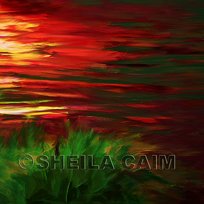 First of a series of digital oil paintings of different views of a vivid landscape