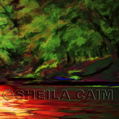Second of a series of digital oil paintings of different views of a vivid landscape