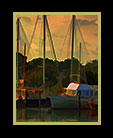 Digital watercolor of docked boats thumbnail