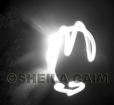 image from light of flashlight