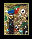 an abstract work with gold leaf, mirrors and glass beads thumbnail