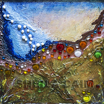 acrylic and mixed media on sintra board