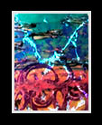 an abstract painting suggestions motorcycles or bicycles thumbnail