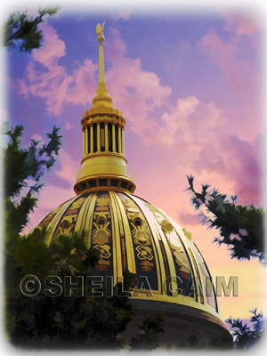 Golden dome of WV Capitol building thumbnail