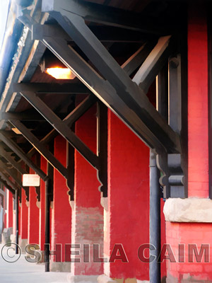 Brick wall pillars in Wheeling, WV