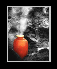A dream scene of burning rocks and a smoking urn_thumbnail